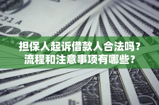 北京担保人起诉借款人合法吗？流程和注意事项有哪些？